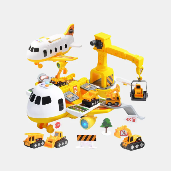 Avion Transporteur avec Mini-Voitures – Jeu Interactif et Boîte de Rangement